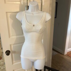 Ivory Intimate Tank Top With Flower Size Small